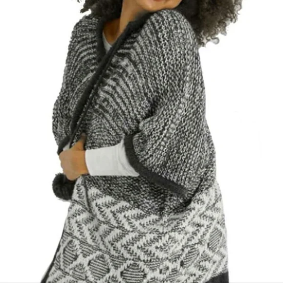 NWOT Aerie Heather Charcoal Grey Open-front Cardigan/ Poncho OS - Picture 2 of 9